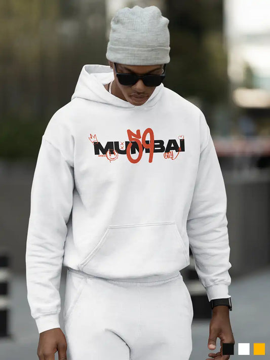 Man wearing Mumbai 59 - Graffiti - White Hoodie