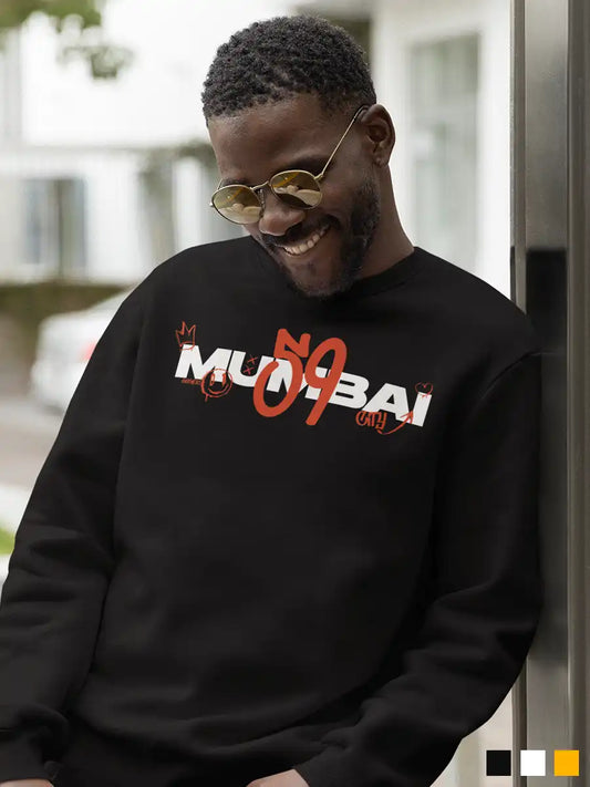 Man wearing Mumbai 59 - Graffiti - Black Sweatshirt