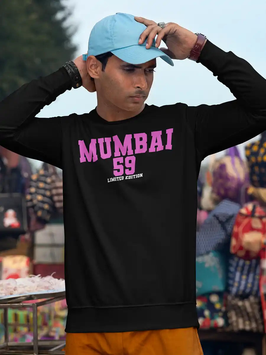 Man wearing Mumbai 59 - Pink - Cotton sweatshirt