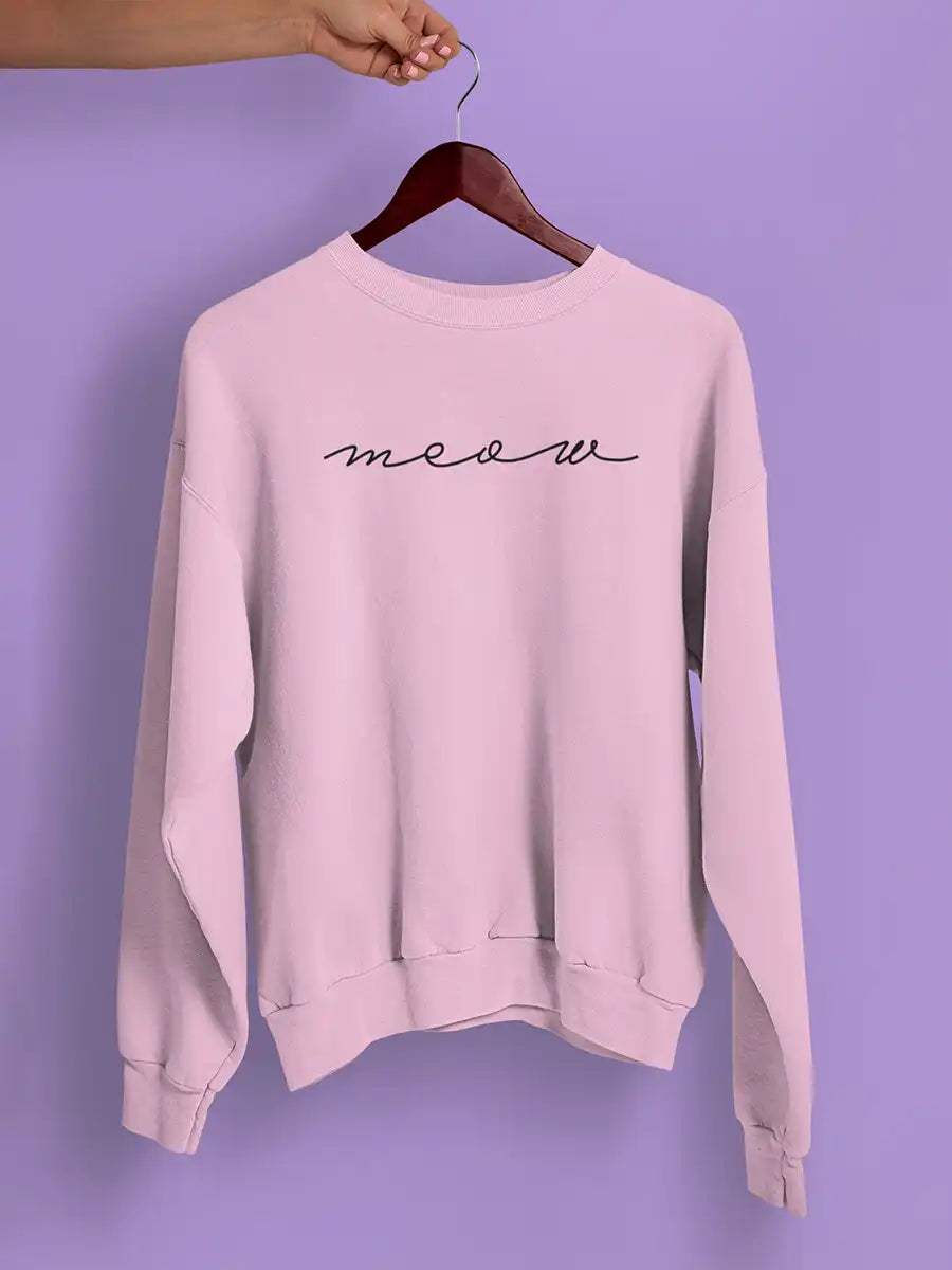 Meow - Light Pink Cotton Sweatshirt