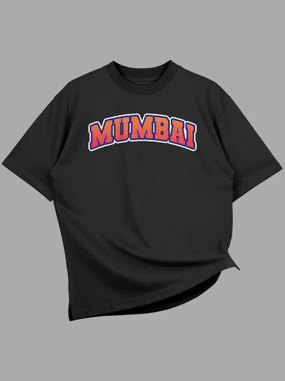 Mumbai City Black Oversized Cotton Tshirt