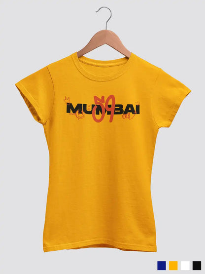 Mumbai 59 - Graffiti - Women's Golden Yellow Cotton T-Shirt