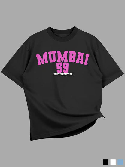 Mumbai 59 - Limited Edition - Oversized Black Cotton T-Shirt