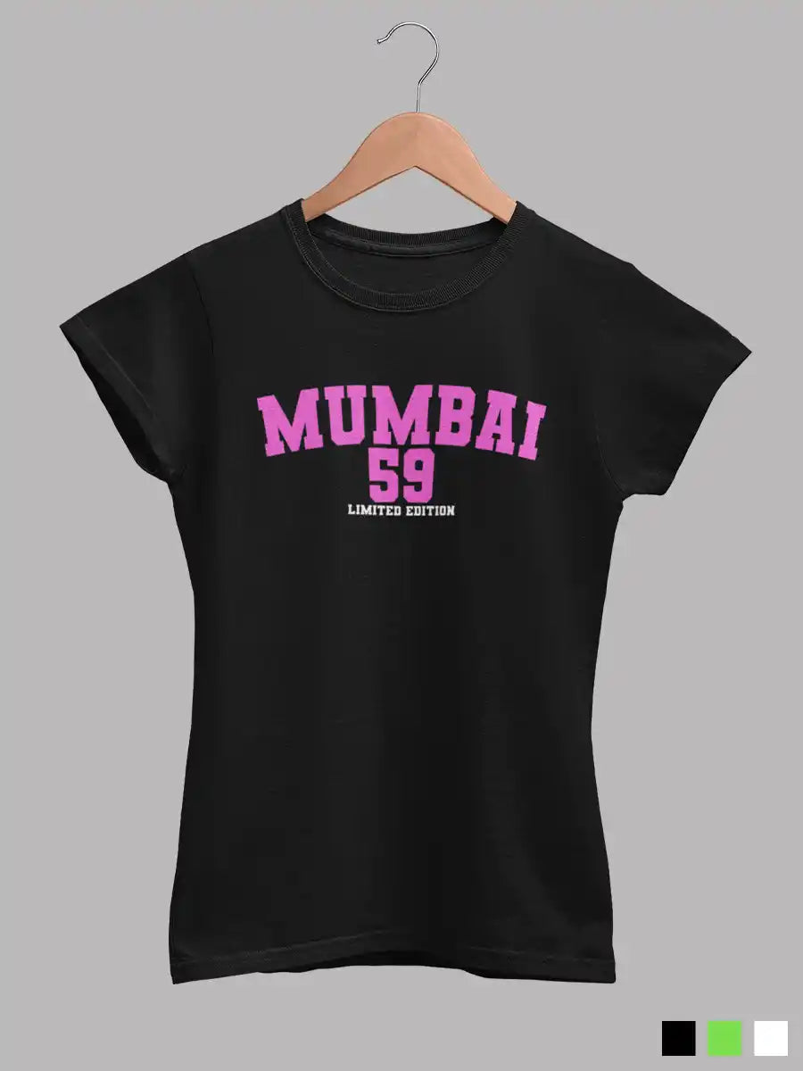 Mumbai 59 - Limited Edition - Women's Cotton Black T-Shirt