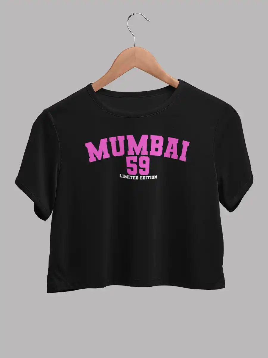 Mumbai 59 - Limited Edition - Black Cotton Crop Top