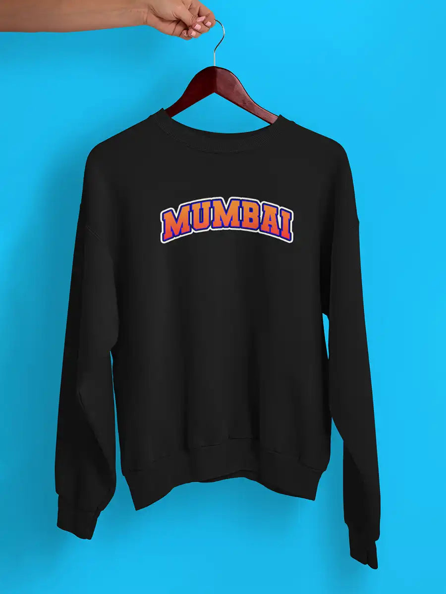 Mumbai Black Cotton Sweatshirt
