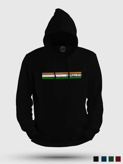 Mumbai Indian Stripes - Black Cotton Hoodie
