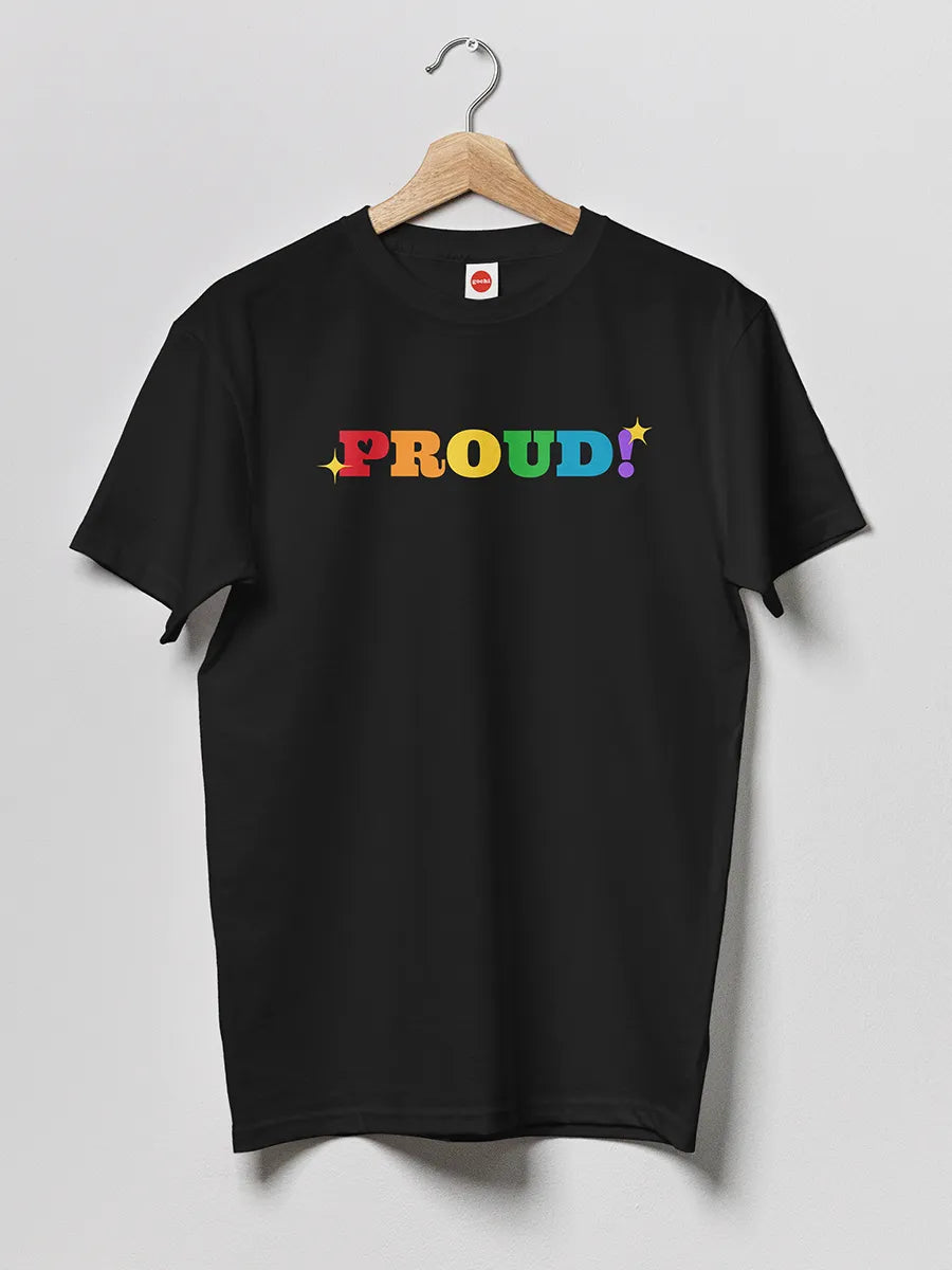 PROUD- LGBTQ PRIDE Black Men's cotton Tshirt