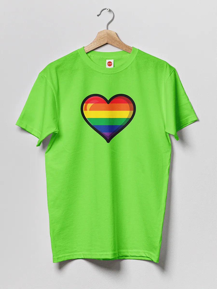 Pride Heart Green Men's cotton Tshirt