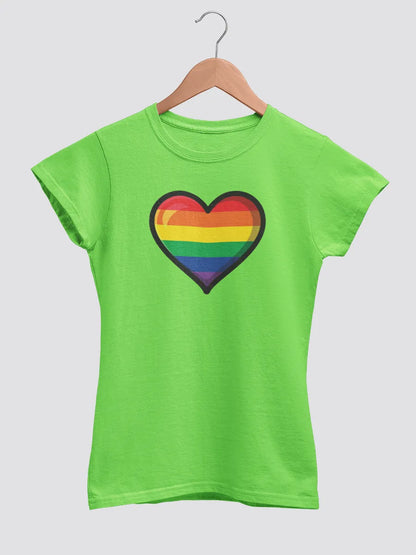 Pride Heart Green Women's cotton Tshirt