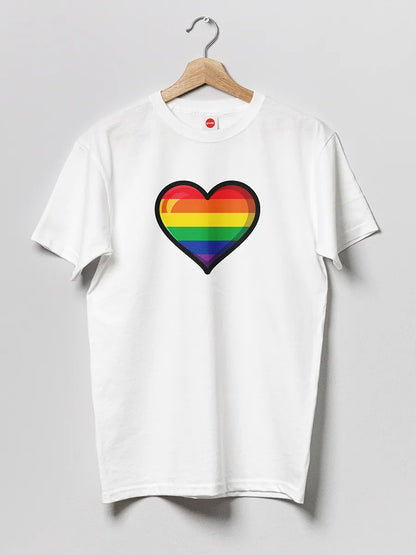 Pride Heart White Men's cotton Tshirt