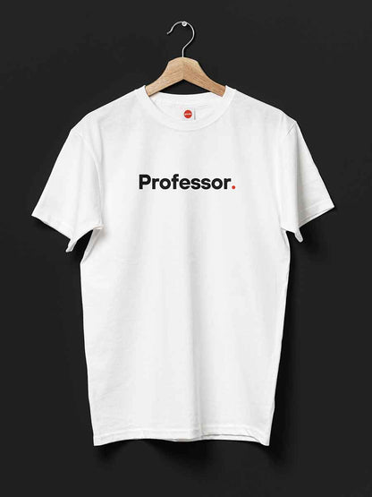 Professor - Minimalist White Cotton T-Shirt