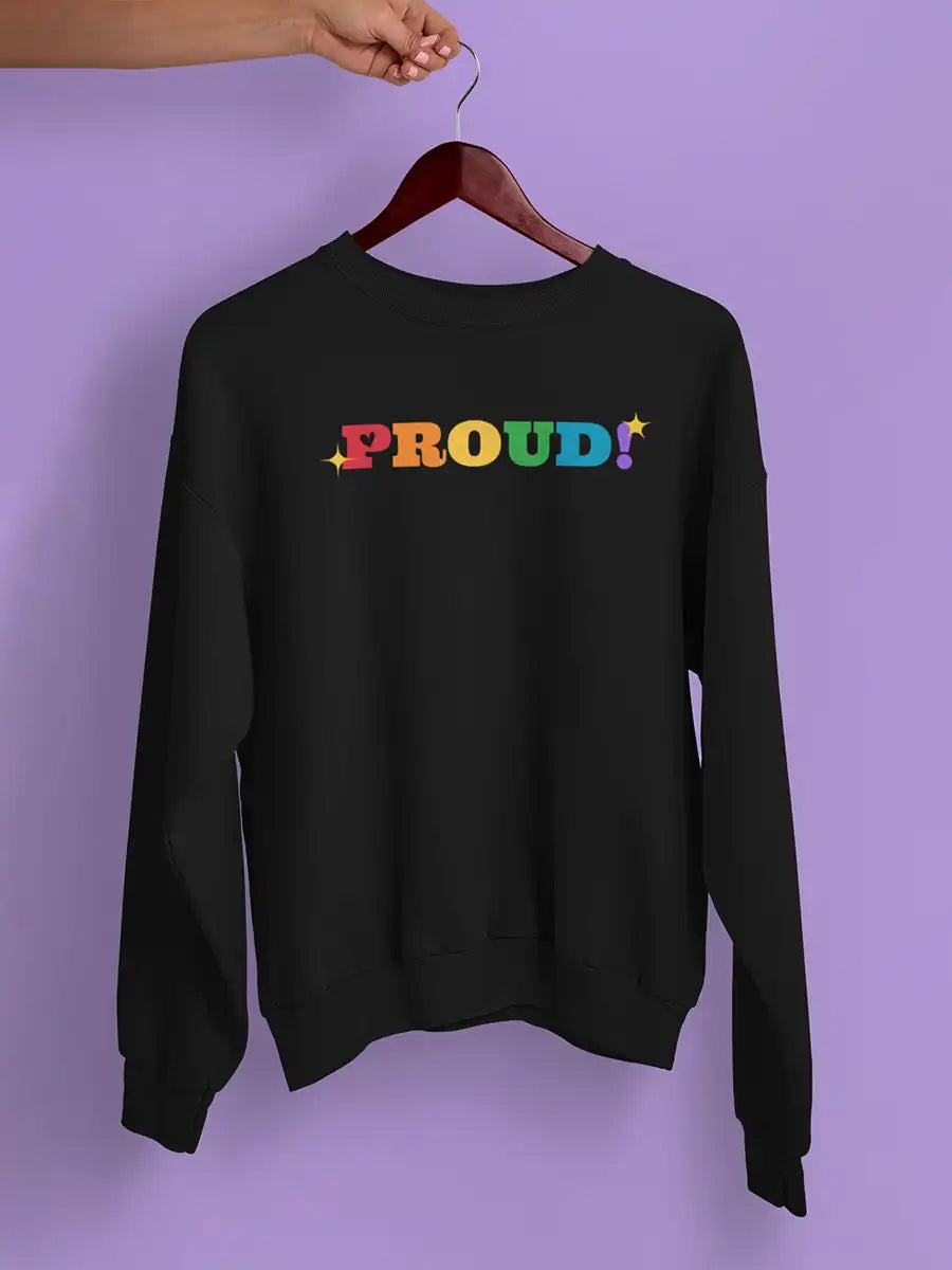 Proud - LGBTQ+ Black Cotton Sweatshirt
