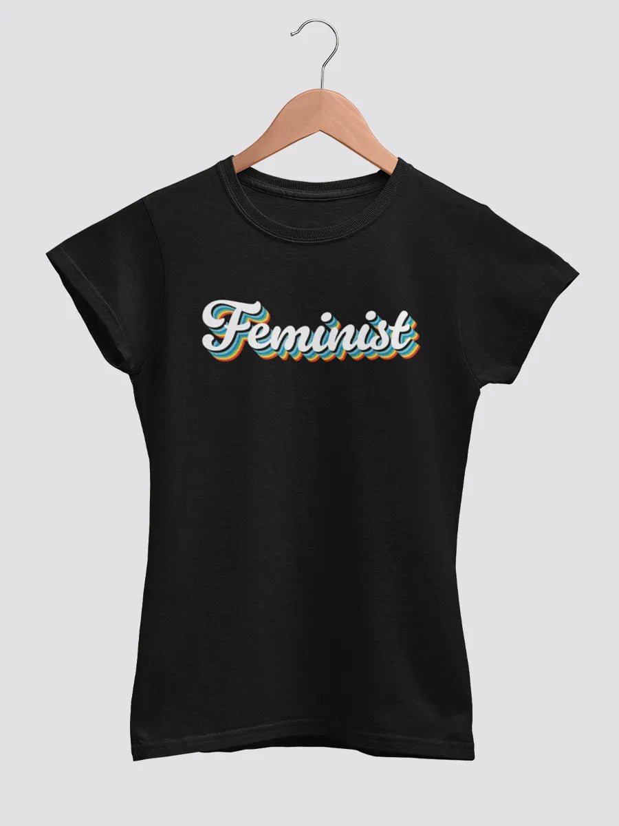 Retro Feminist Black Women's cotton Tshirt