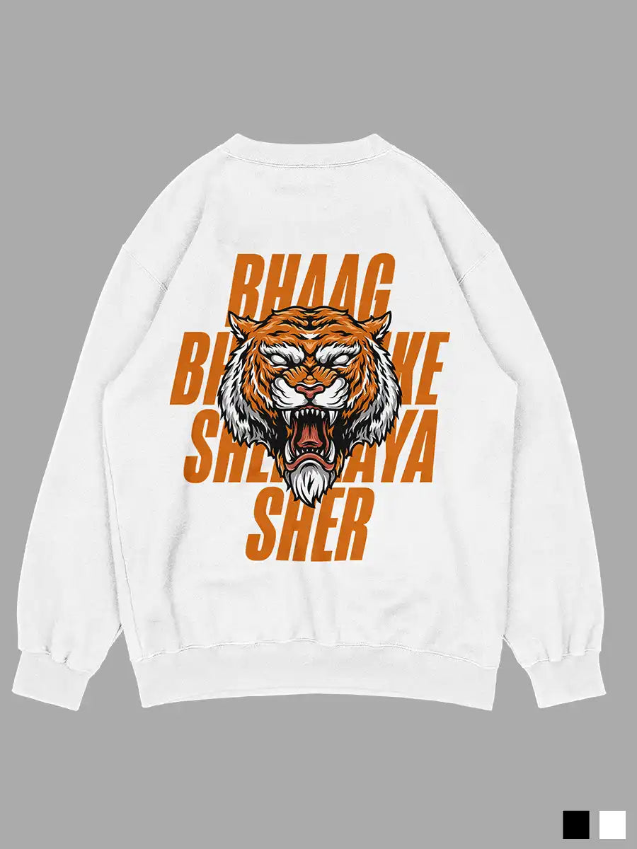  Sher aaya Sher - White Cotton Sweatshirt