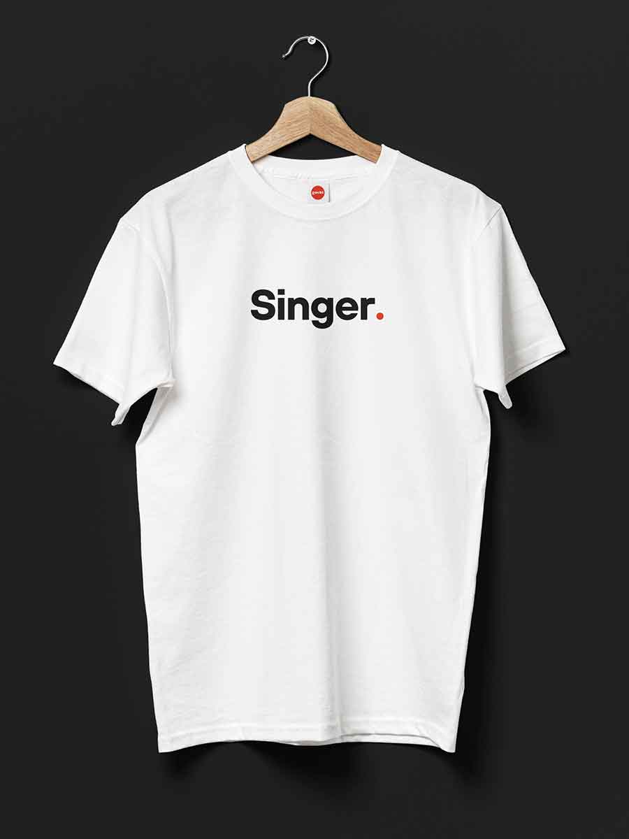Singer - Minimalist White Cotton T-Shirt