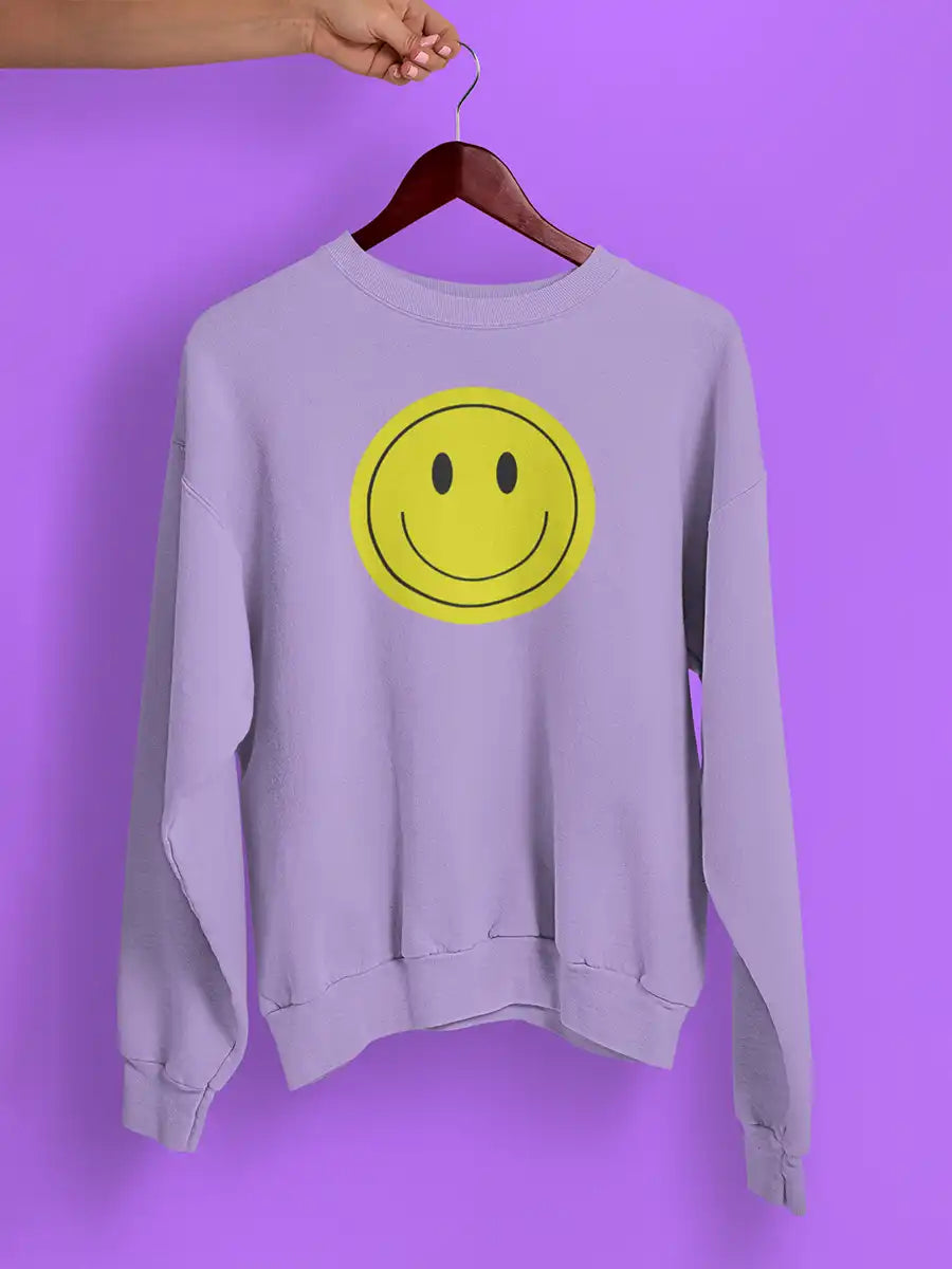 Smiley Iris Lavender Cotton Sweatshirt