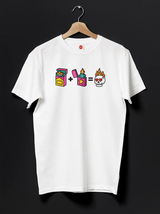 Smoke Love - Men's White Cotton T-Shirt