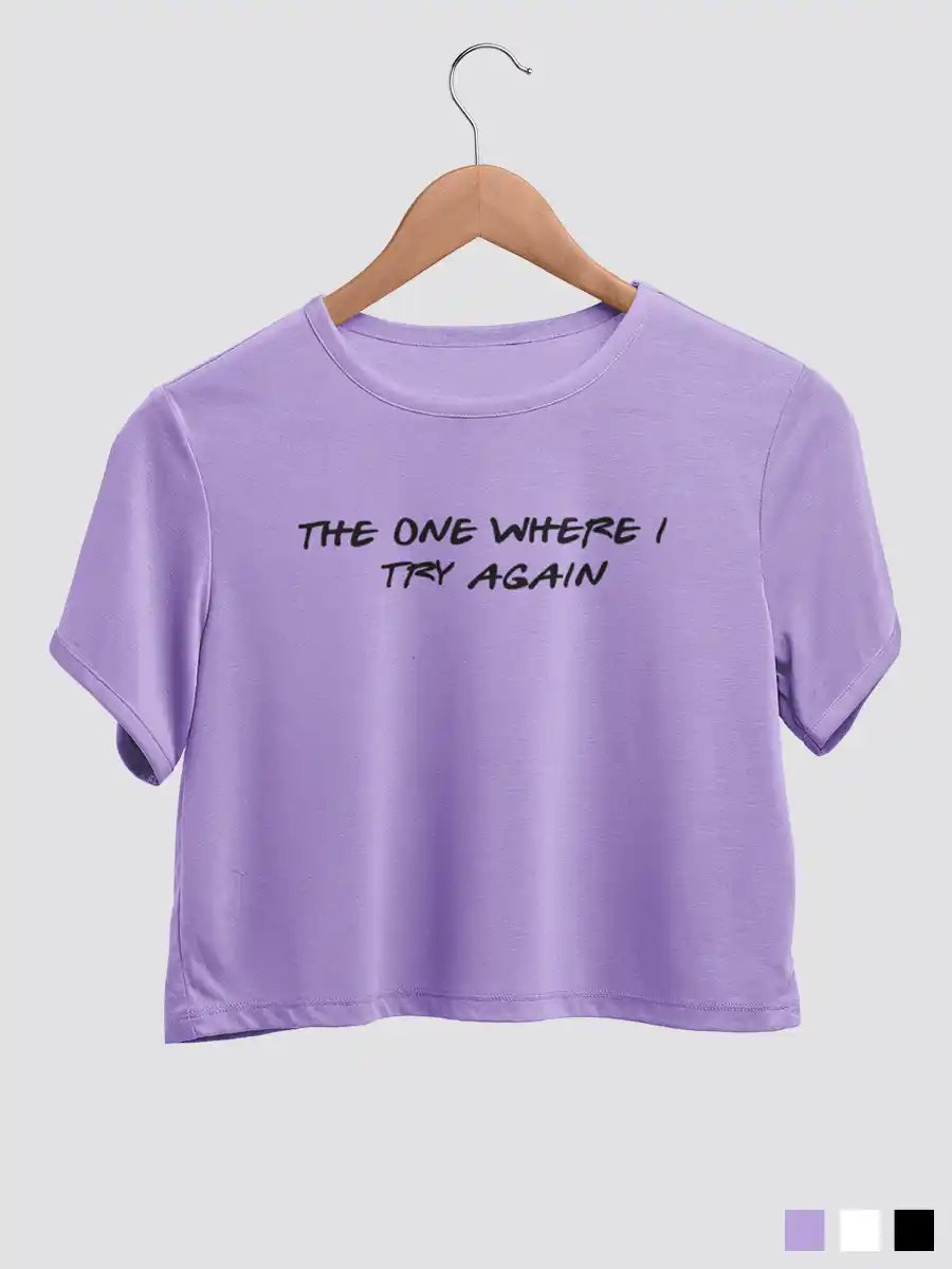 The one where i try again - Iris Lavender Cotton Crop Top