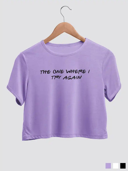 The one where i try again - Iris Lavender Cotton Crop Top