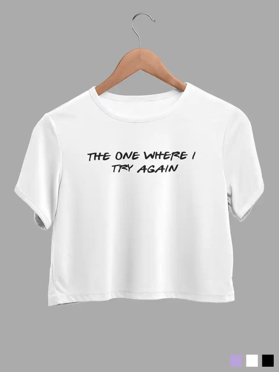 The one where i try again - White Cotton Crop Top