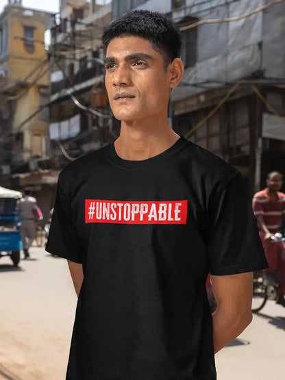 Unstoppable - Back/White Men's Cotton T-Shirt