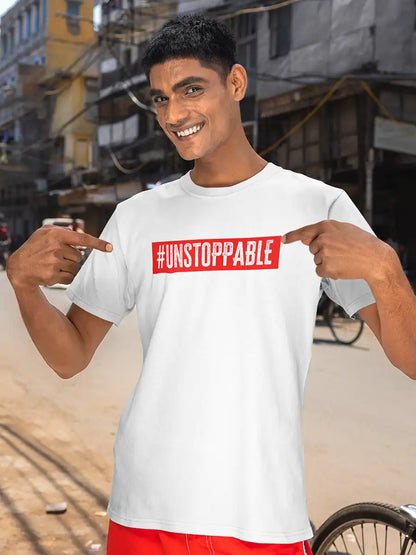 Unstoppable - Back/White Men's Cotton T-Shirt