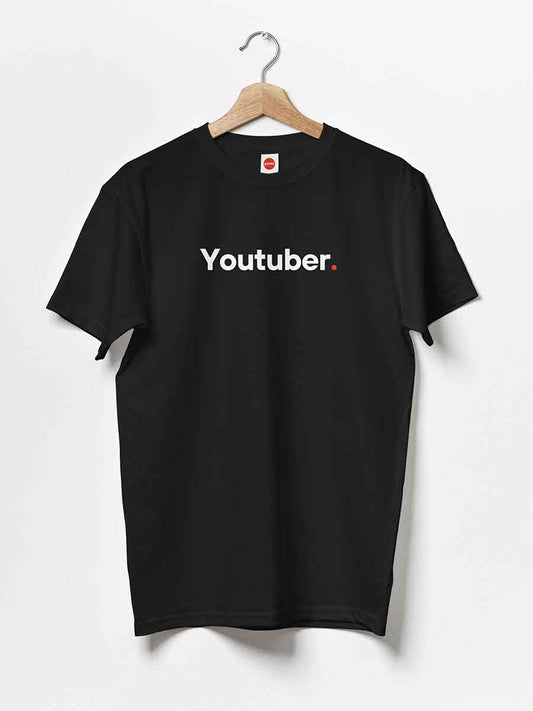 Youtuber - Minimalist Black Cotton T-Shirt