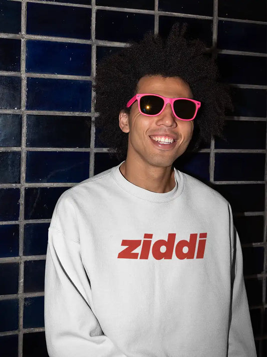 Man wearing Ziddi - White Cotton Sweatshirt