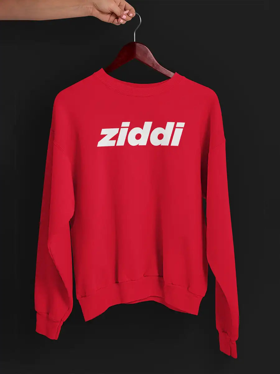 Ziddi Red Cotton Sweatshirt