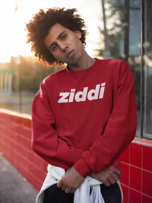 Man Wearing Ziddi Red Cotton Sweatshirt