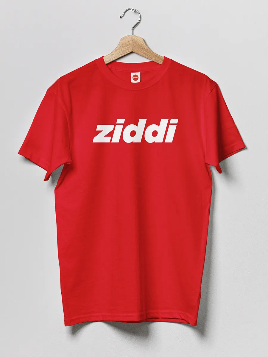  Red Men's cotton Tshirt with text "Ziddi "