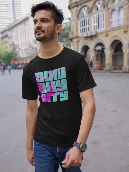 Bombay City - Black Men's Cotton T-Shirt