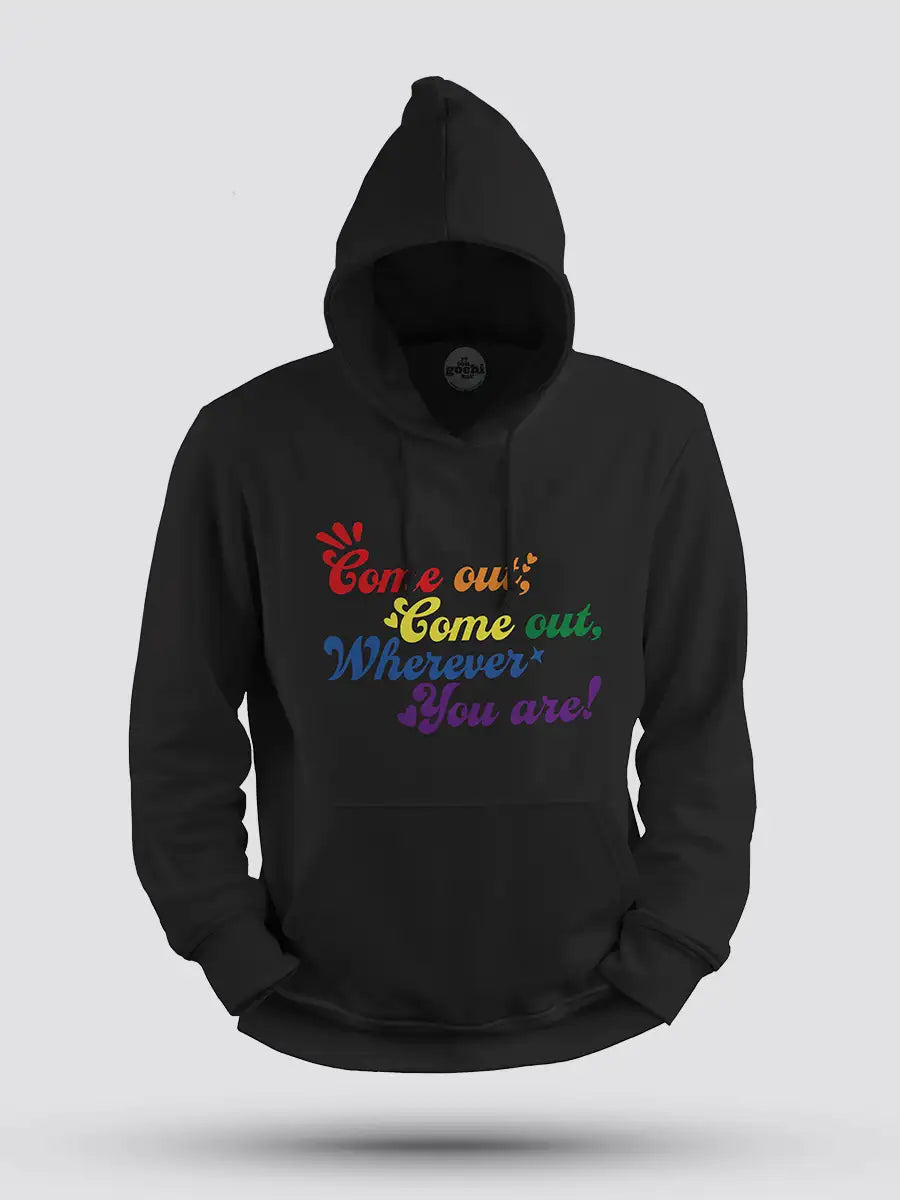 Come Out, Come Out - LGBTQ PRIDE - Black Cotton Hoodie