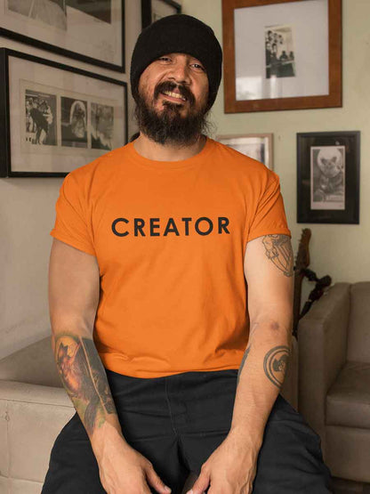 Creator - Orange Men's Cotton T-Shirt