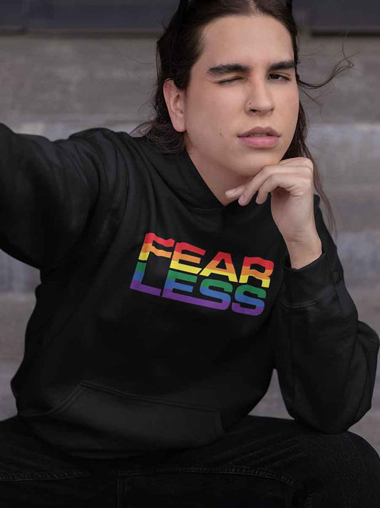 Fearless LGBTQ PRIDE - Black Cotton Hoodie