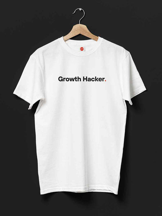 Growth Hacker - Minimalist White Cotton T-Shirt