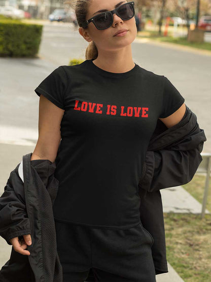 Love is Love - White/Black Women's Cotton T-Shirt