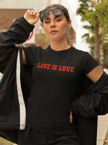 Love is Love - White/Black Women's Cotton T-Shirt