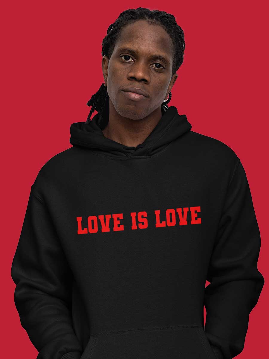 Love is Love - White/Black Cotton Hoodie