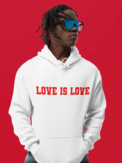 Love is Love - White/Black Cotton Hoodie