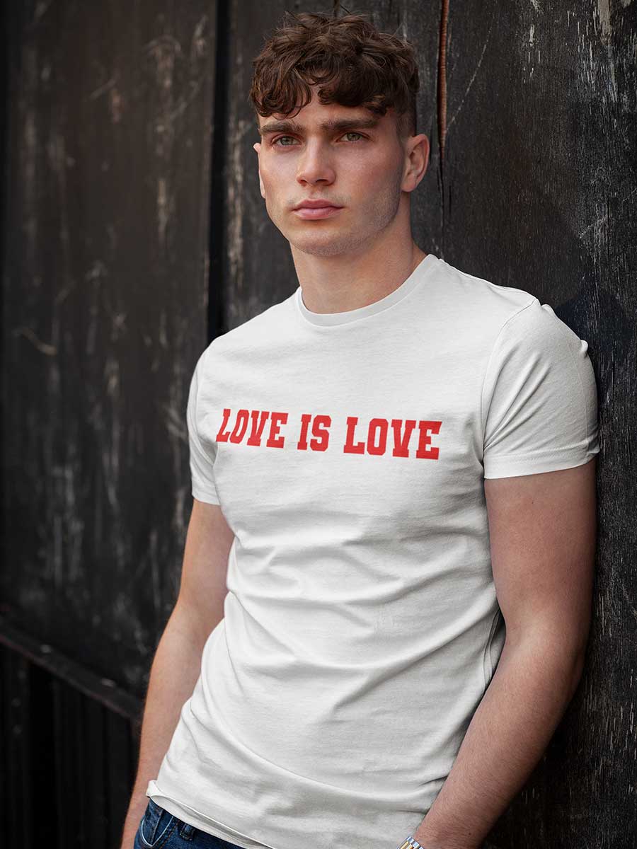 Love is Love - White/Black Men's Cotton T-Shirt