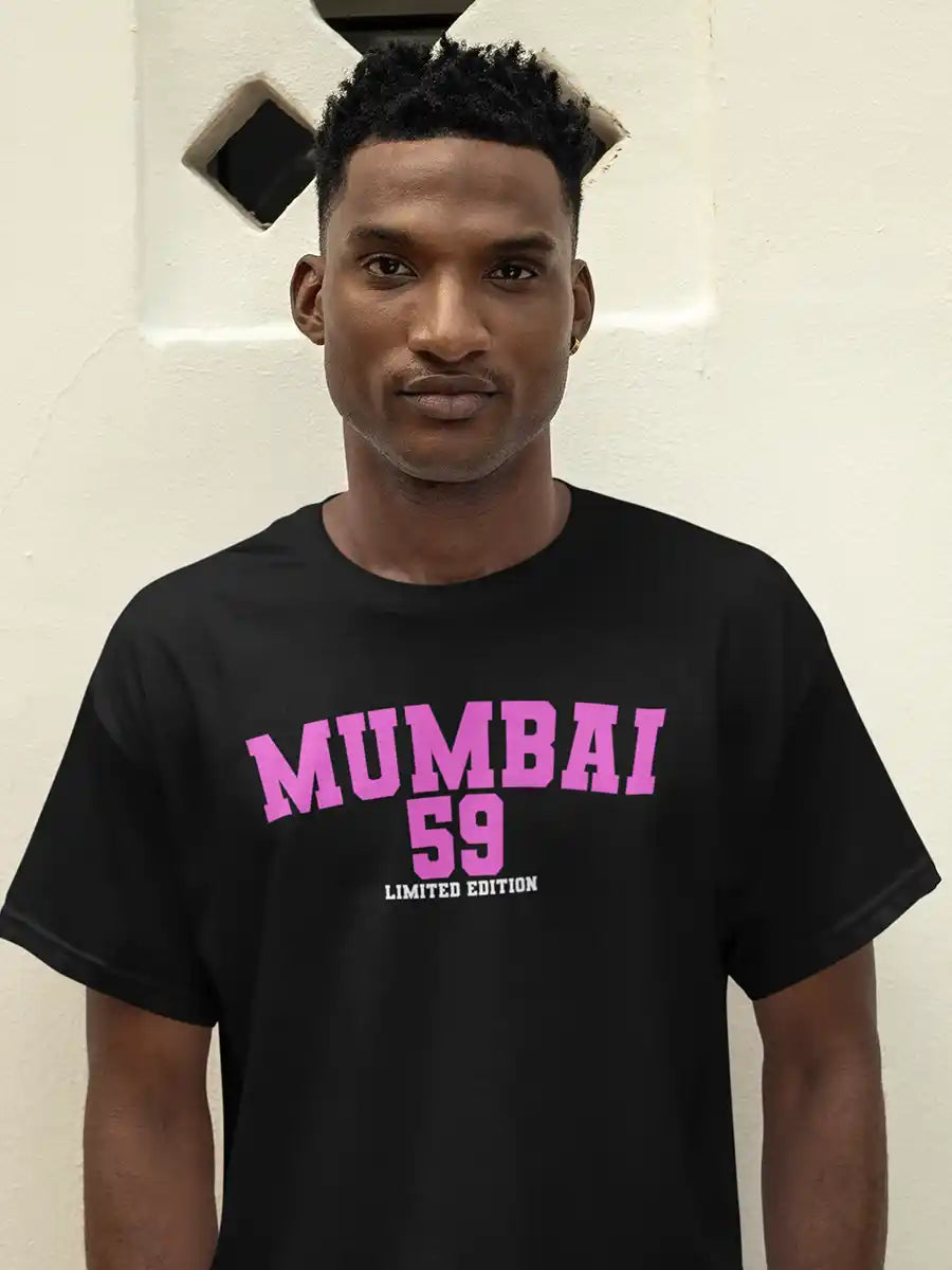 MUMBAI 59 - PINK - Men's Cotton T-shirt