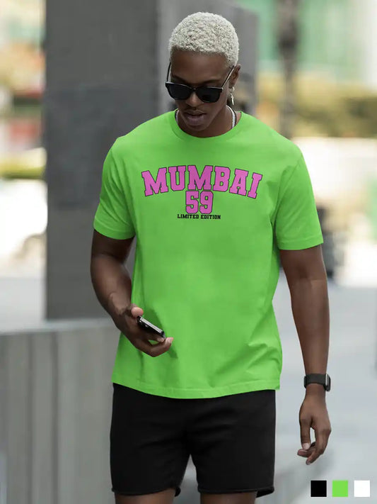 Man wearing Mumbai 59 - Limited Edition - Men's Liril Green T-Shirt