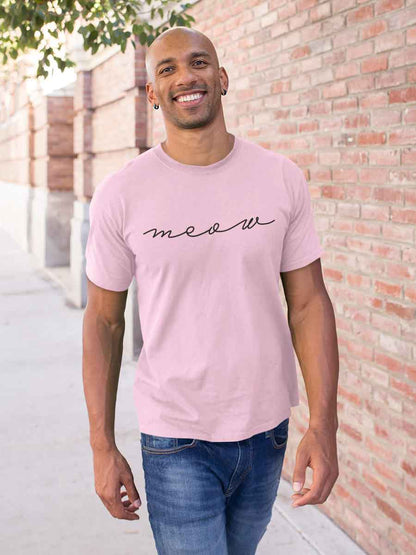 Meow - Light Pink Men's Cotton T-Shirt