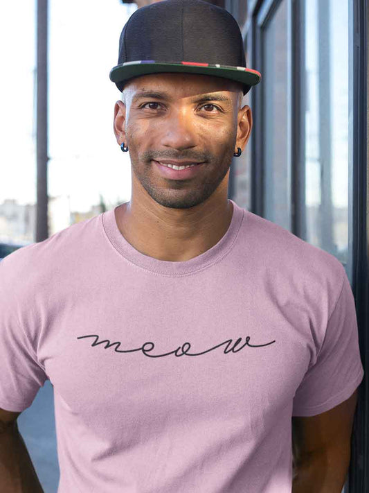 Meow - Light Pink Men's Cotton T-Shirt