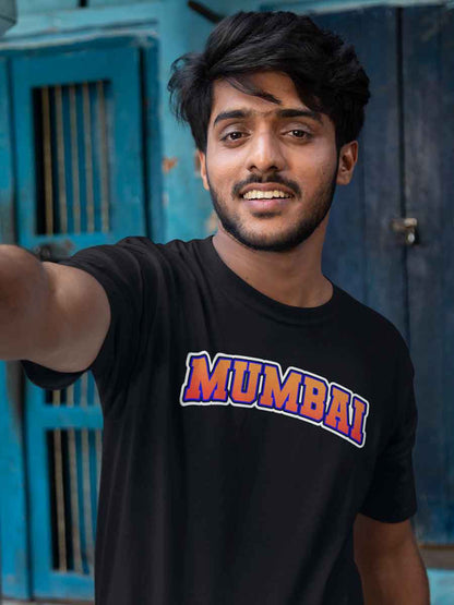 Mumbai - Black Men's Cotton T-Shirt