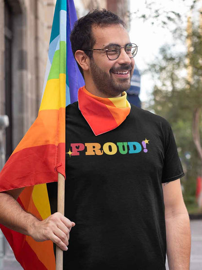 Proud LGBTQ - Black Men's  Cotton T-Shirt