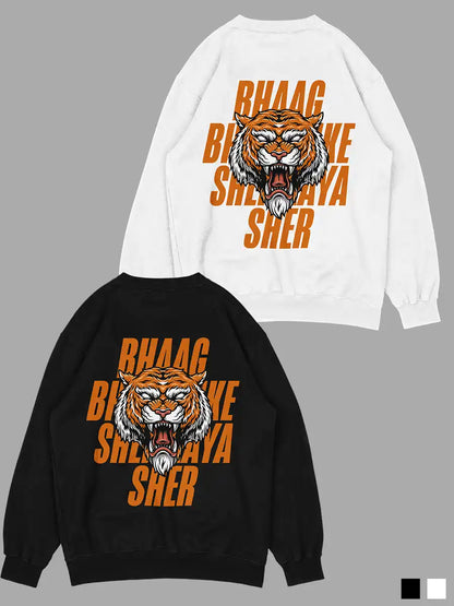 Back of  Sher aaya Sher - Black Cotton Sweatshirt