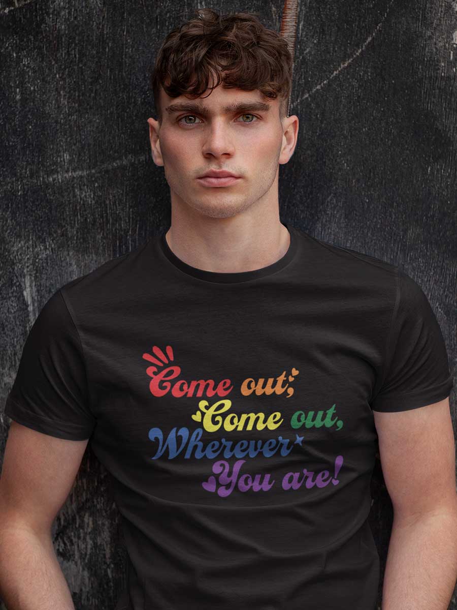 Come Out, Come Out - LGBTQ PRIDE - Black Men's Cotton T-Shirt
